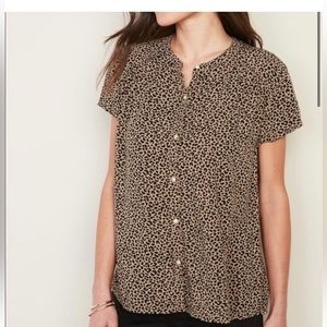 Leopard Button Up Top